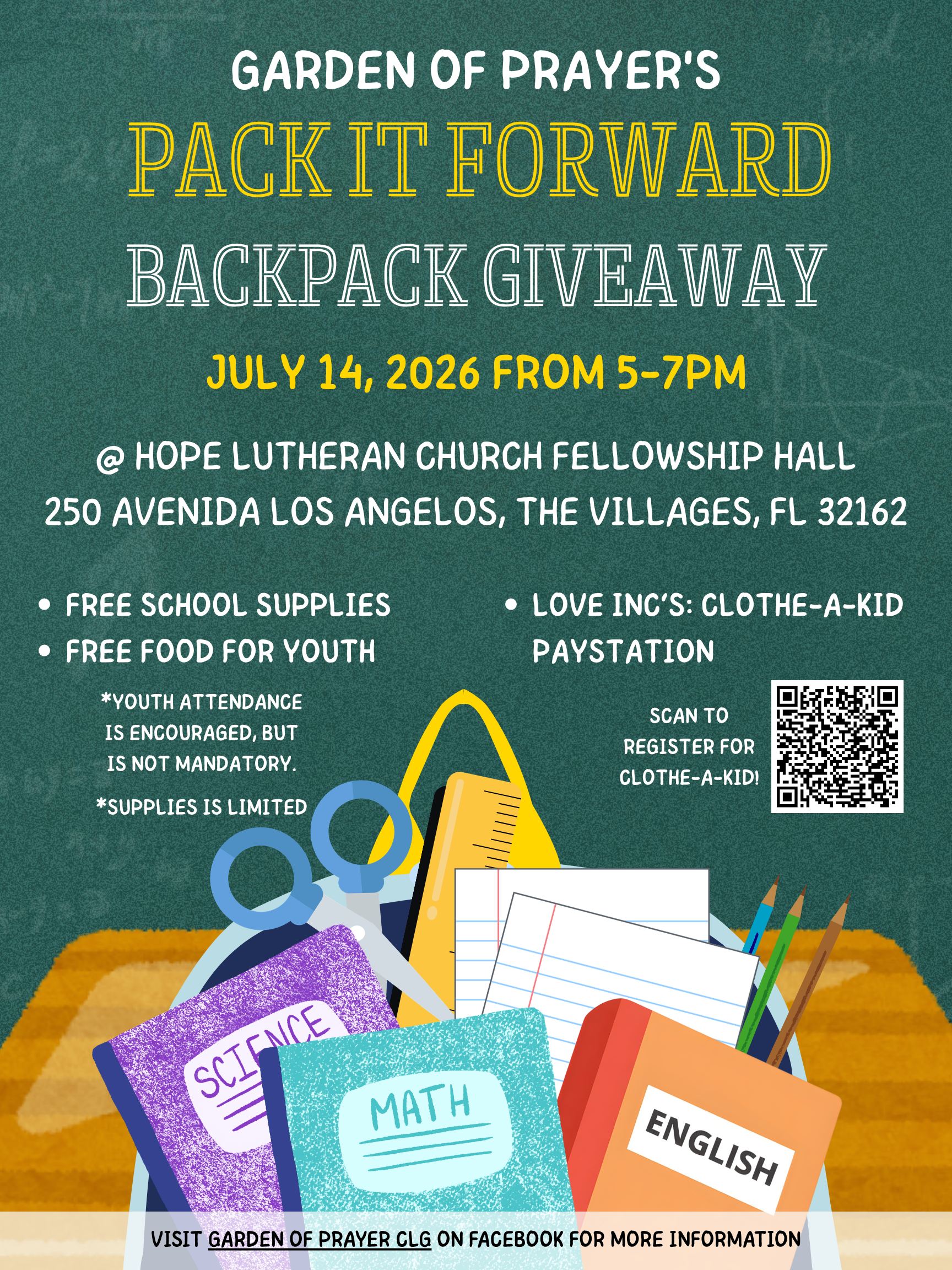 Backpack Giveaway July 14th